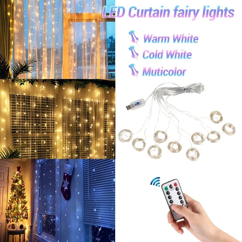 Christmas Curtain Fairy Lights