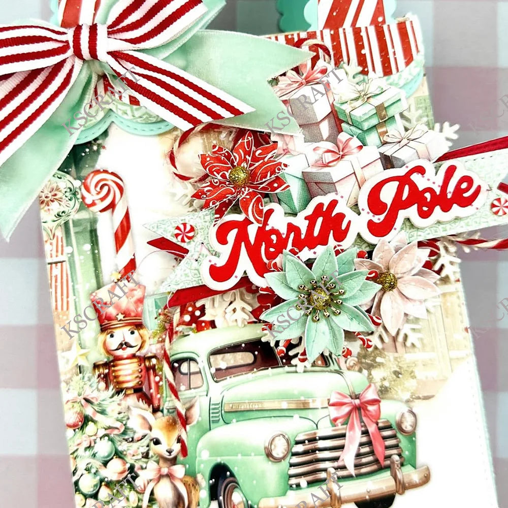 3D Christmas Gift Bag Cutting Dies