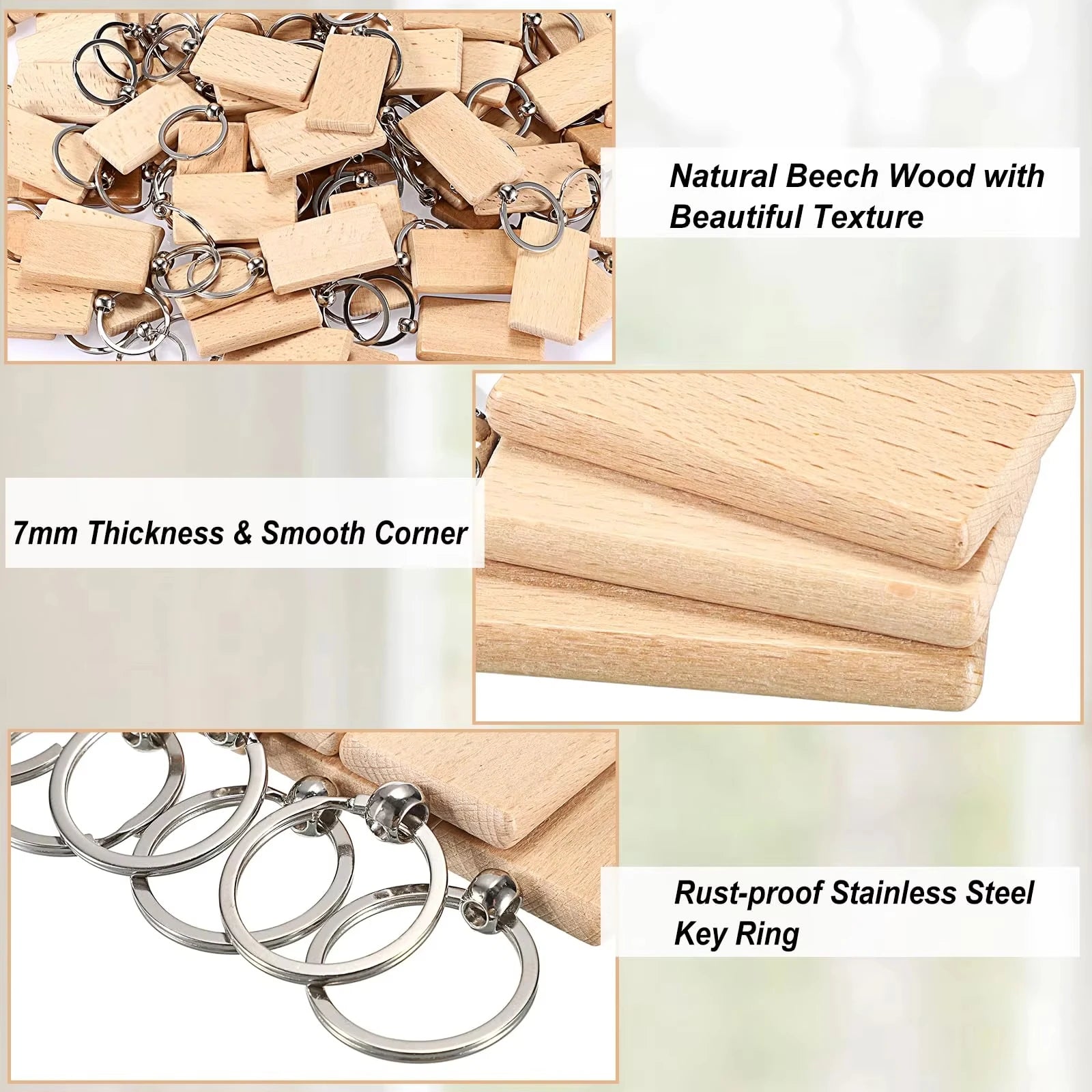 Wood Keychain Blanks for Engraving