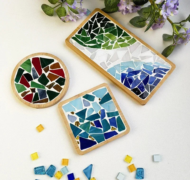 DIY Bamboo Mosaic Coaster Set