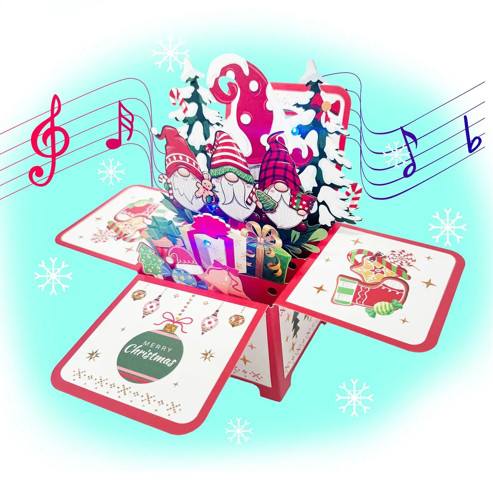 3D Musical Christmas Gnome Card