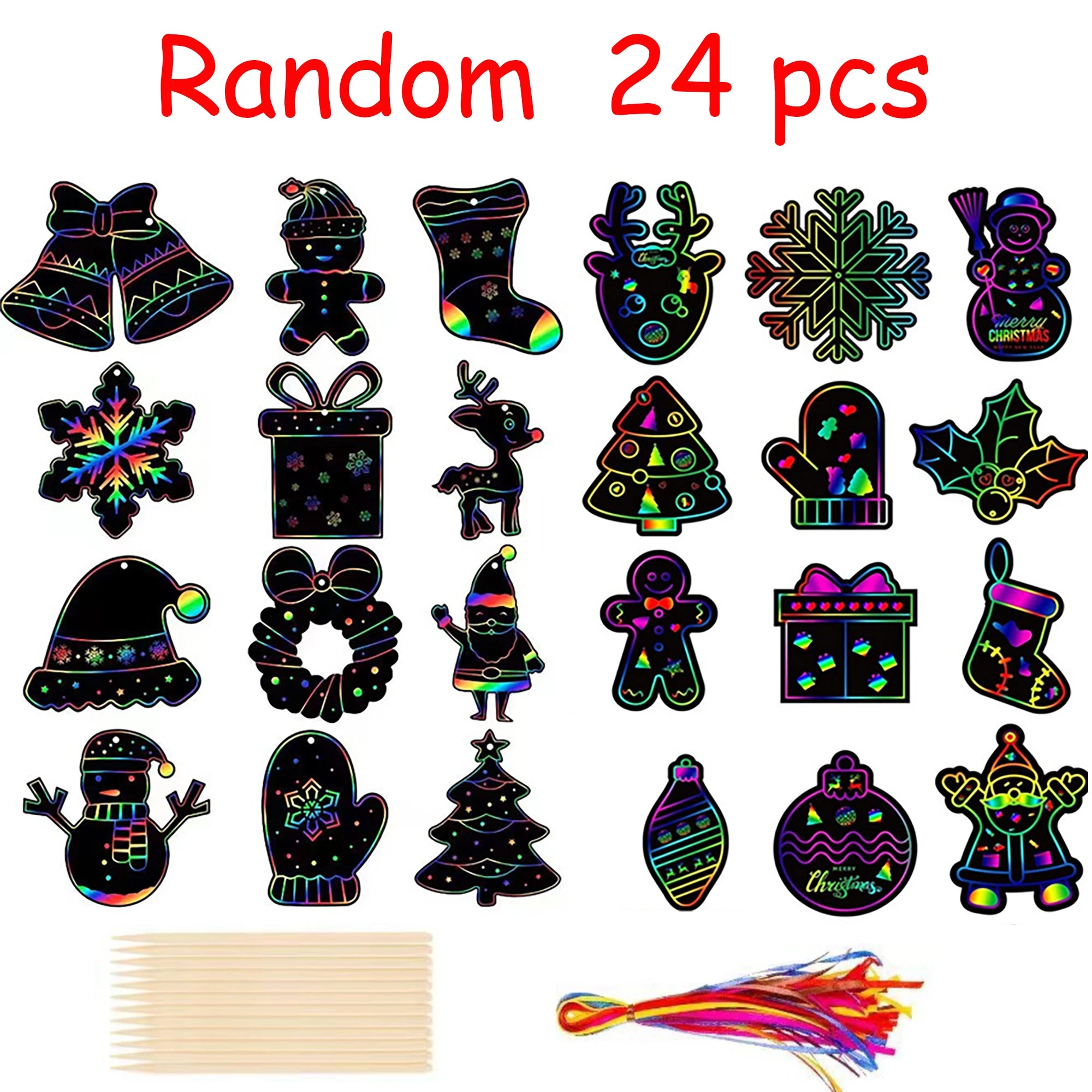 24Pcs Animal Scratch Art Paper Set