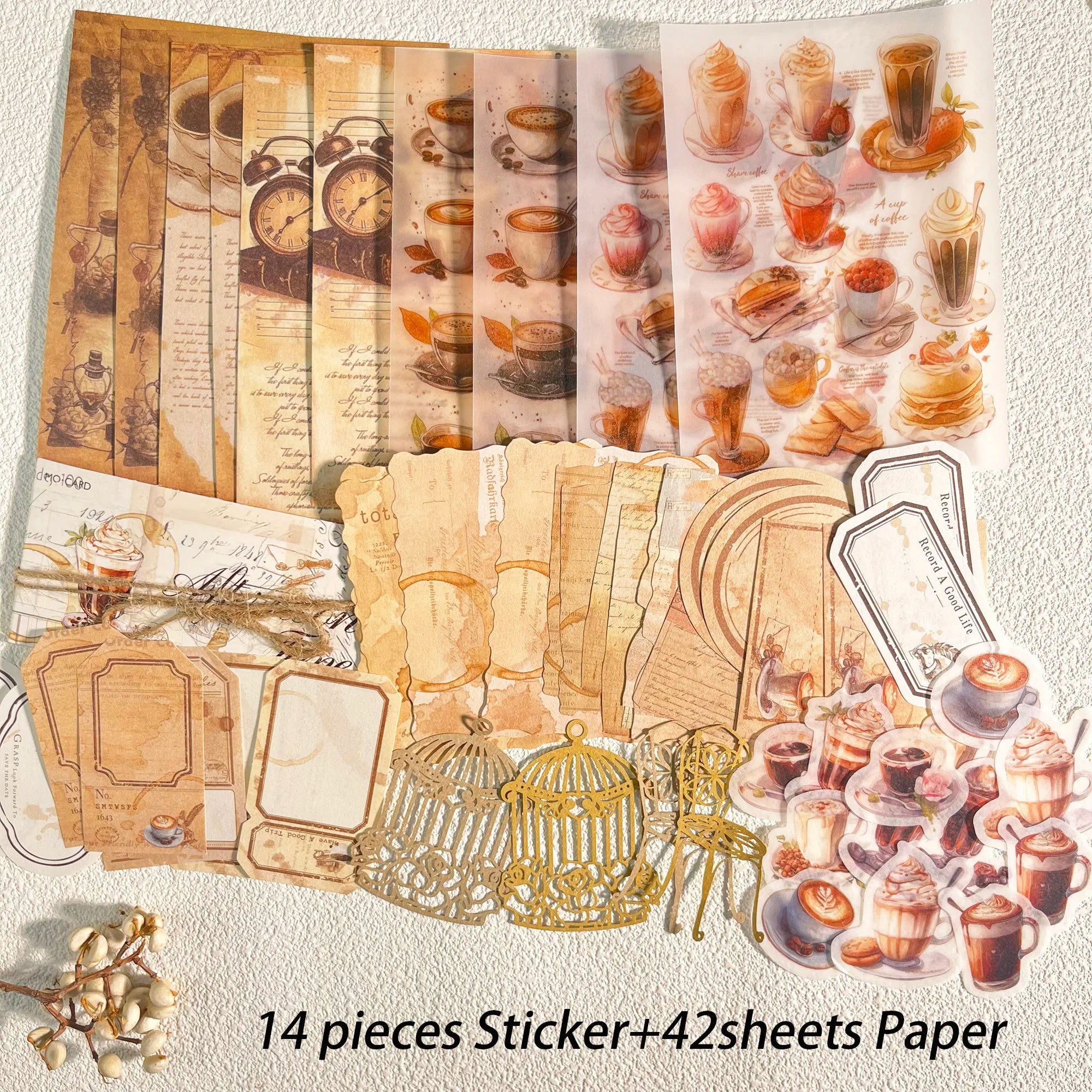 Vintage Scrapbook Set with Stickers
