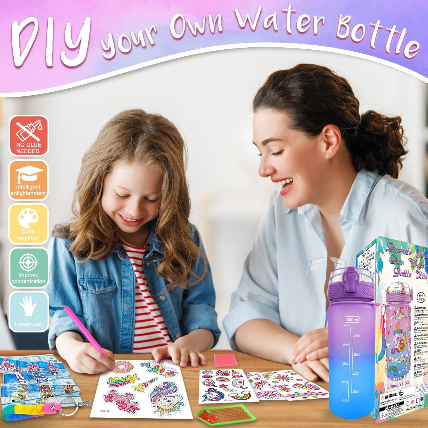 Mermaid Water Bottle Decorating Kit