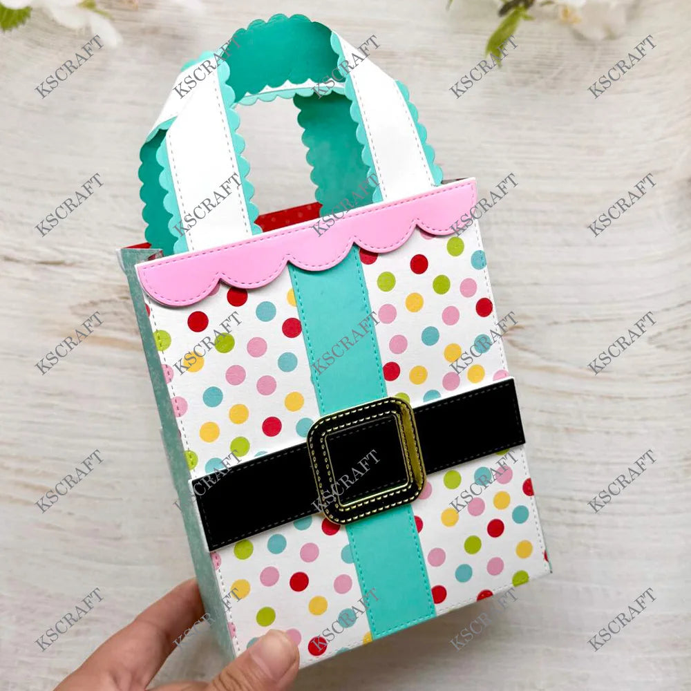 3D Christmas Gift Bag Cutting Dies