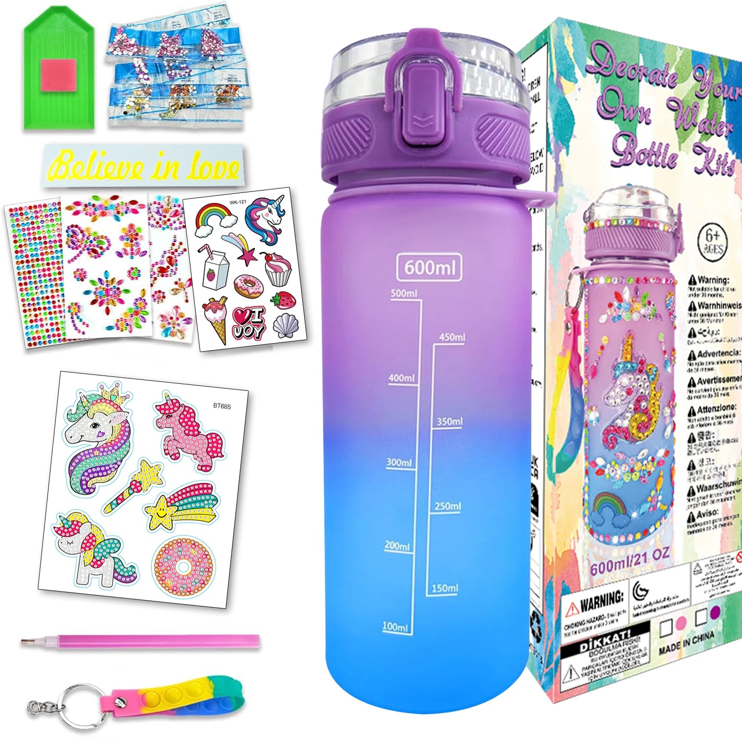 Mermaid Water Bottle Decorating Kit
