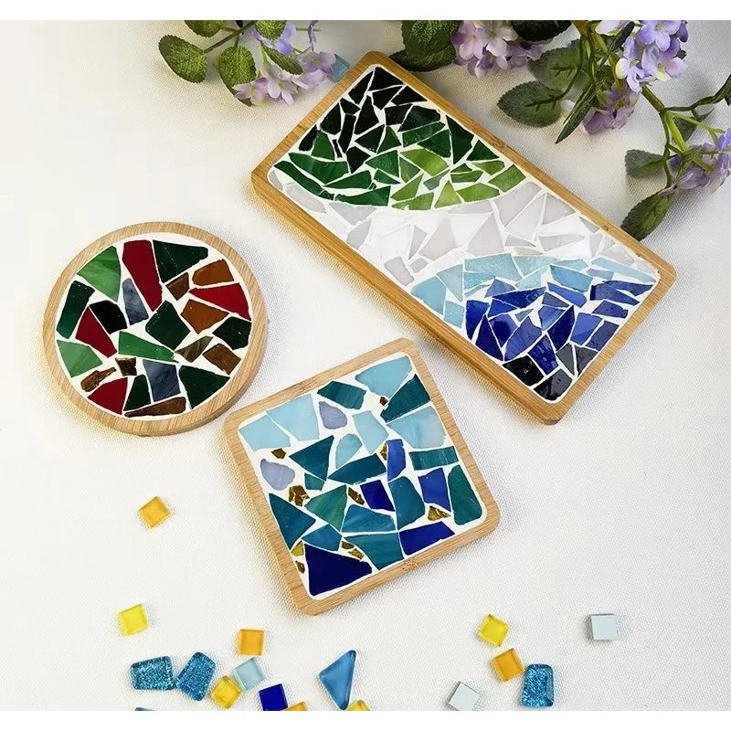 DIY Bamboo Mosaic Coaster Set