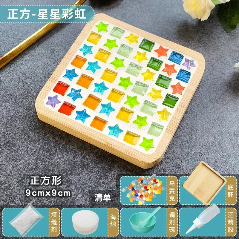 DIY Bamboo Mosaic Coaster Set