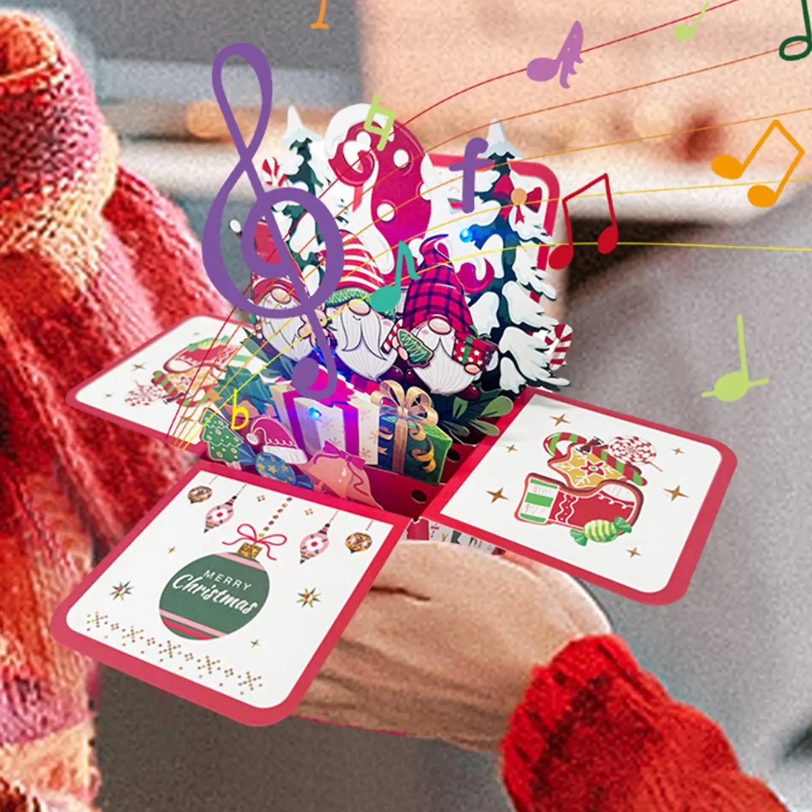 3D Musical Christmas Gnome Card