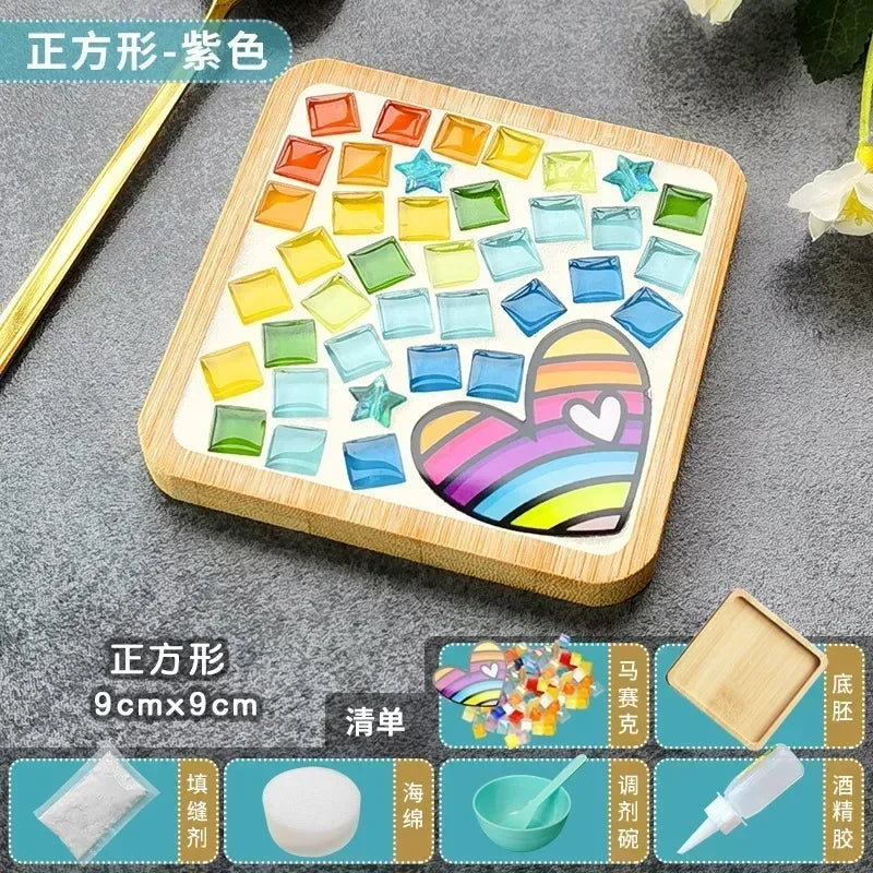 DIY Bamboo Mosaic Coaster Set