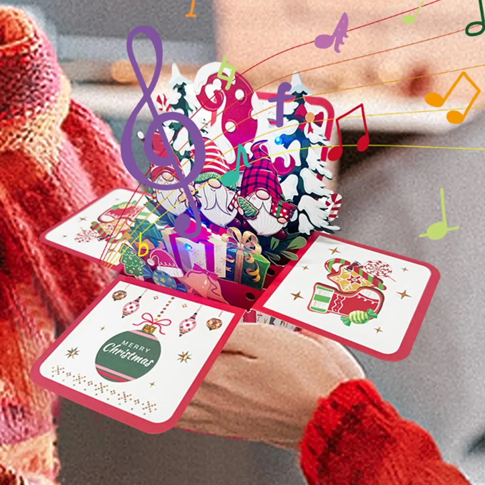 3D Musical Christmas Gnome Card