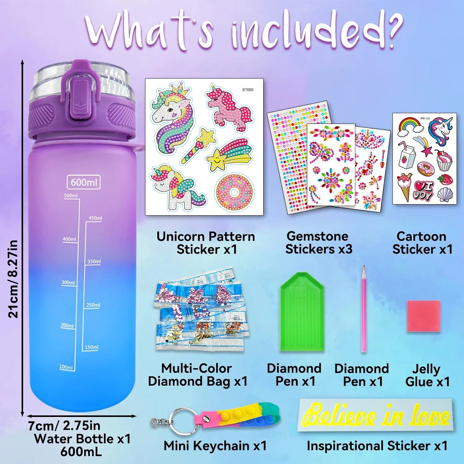 Mermaid Water Bottle Decorating Kit