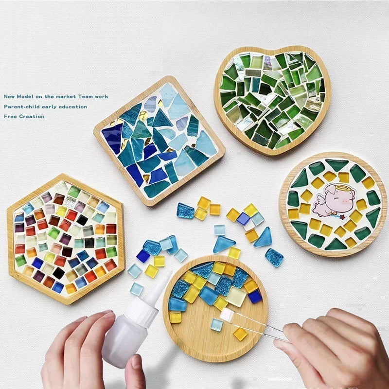 DIY Bamboo Mosaic Coaster Set