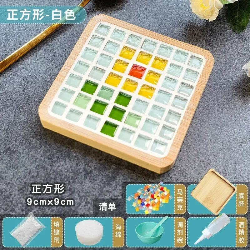 DIY Bamboo Mosaic Coaster Set