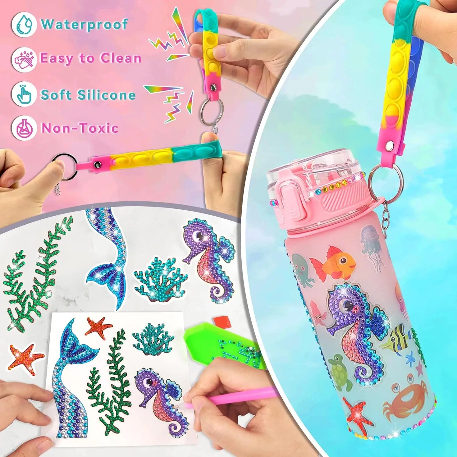 Mermaid Water Bottle Decorating Kit