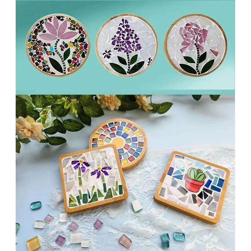 DIY Bamboo Mosaic Coaster Set