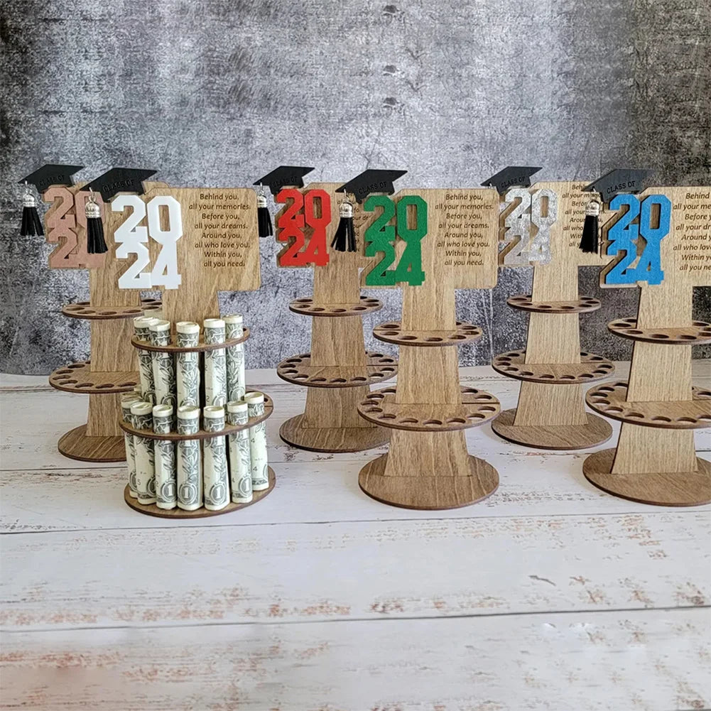 Wooden Double-Layer Cash & Money Holder